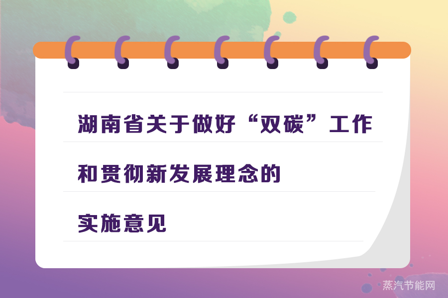 湖南省关于做好“双碳”工作和贯彻新发展理念的实施意见